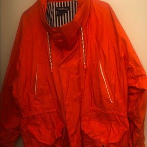 Nautica 3 quarter jacket size large orange